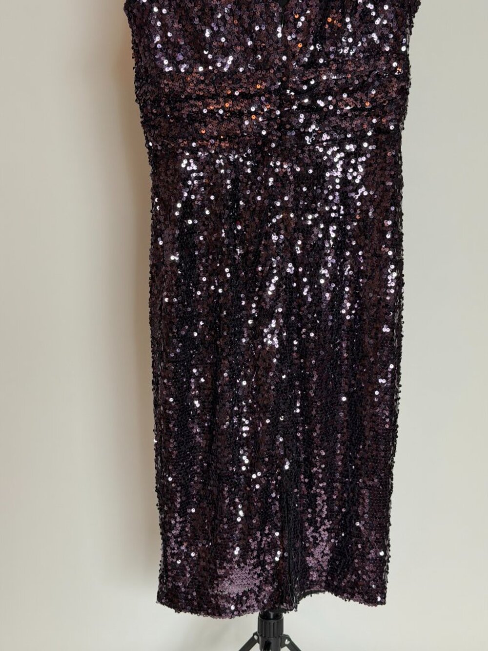 Purple Sequin Sleeveless Cocktail Dress - Picture 7 of 7
